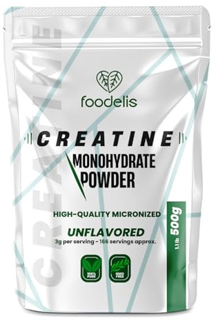 Creatin Pulver 500 g – 100% Kreatin Monohydrat, mikronisiert – Ohne Zusätze – Gut löslich & geschmacklos – Mit Dosierlöffel - Vorrat für 166 Portionen