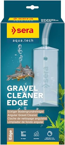 sera Gravel Cleaner Edge | Mulmsauger Aquarium für Ecken & Ränder | Eckiger Bodensauer & Mulmglocke | Bodengrundreiniger inkl. transparentem 2 m Schlauch | Für alle Kiessorten | Aquarium Zubehör