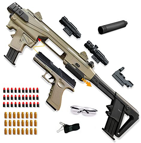 Spielzeug Pistole Kinder, Toy Gun mit Zubehörsets, Aufgerüstete Kinder Pistole Spielzeug mit 30 Weicher Schaumstoffkopf, Toy Guns für ab 6+ Jahren (Upgrade)