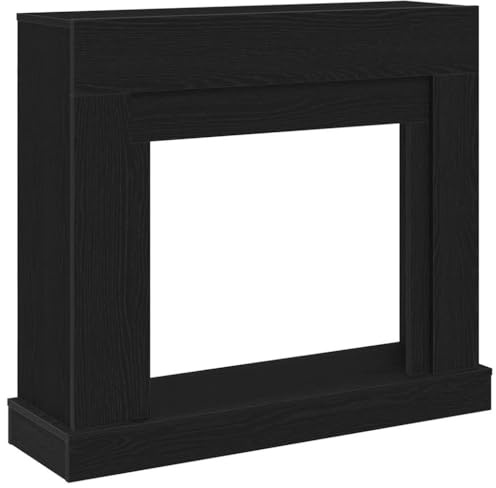 vidaXL Kaminumrandung Schwarz Eichen-Optik 100x30x87,5cm Holzwerkstoff