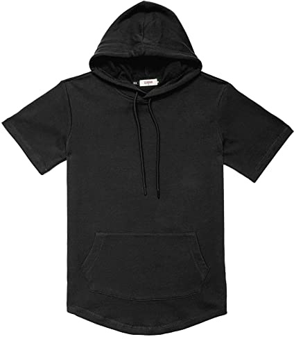 Dubinik® Kapuzenshirt Herren Kurzarm Kurzarm Hoodie Herren Sport Baumwolle Taschen T-Shirt Mit Kapuze Herren