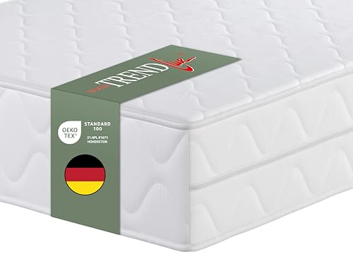 Badenia Trendline BT100 2-in-1 Duo XXL orthopädische 7-Zonen Komfortmatratze, 22 cm hoch, Härtegrad 2 und 3, 100 x 200, Öko-Tex zertifiziert, produziert nach deutschem Qualitätsstandard