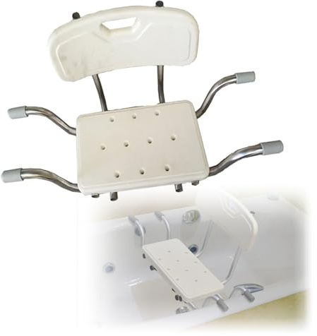 Badewannensitz Senioren Mit Rückenlehne,rutschfest Sitzbrett Ausziehbare 77-87cm,Badewannenablage 130kg Tragkraft Für Erwachsene,Badewanne Badezimmerstuhl Badezimmer Badebrett(Mit Rückenlehne)