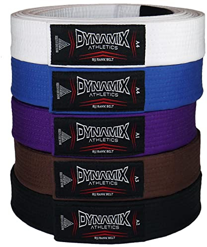 Dynamix Athletics Brazilian Jiu Jitsu Gürtel - Erwachsene - BJJ Ju Jutsu Gi Kimono Rank Belt (Blau, A4)