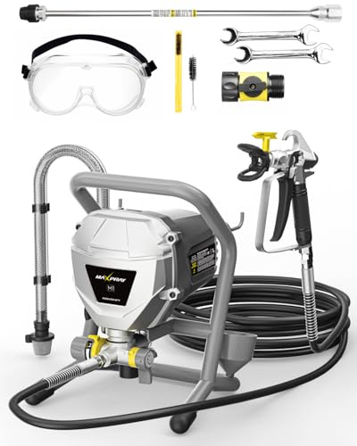 InoKraft MaXpray M1 Airless Farbspritzgerät, hocheffizient, verdünnungsfrei, minimaler Overspray, für DIY-Malprojekte im Außen- und Innenbereich von Häusern, mit Farbspritzzubehör