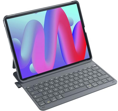 Inateck Tastatur Hülle Kompatibel mit Air 13 Zoll M4/M3/M2(2026/2025/2024),Ultraleichte Tastatur Hülle für ipad Pro 12.9 Zoll 6/5/4/3 Gen,QWERTZ,mit Stifthalter,AirTap BK2007-13