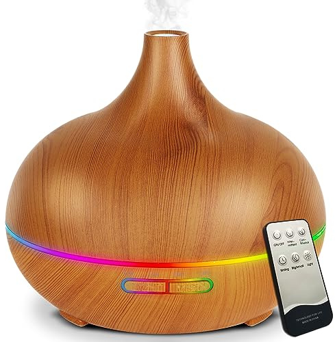 Aroma Diffuser für Ätherische Öle, 550ml Duft Diffusor BPA-Frei Aromatherapie Luftbefeuchter mit 4 Einstellung des Timers für Zuhause, Büro, Yoga