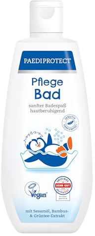 PAEDIPROTECT Pflegebad Baby & Kinder Badezusatz 250 ml, ohne Parfüm & Mikroplastik, hautschonendes Schaumbad pflegt und reinigt die Haut, spendet Feuchtigkeit und Schutz, Waschgel als Entspannungsbad