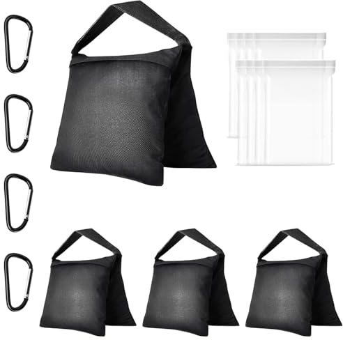 EMART Sandsack 4 Stück Sandbags für Stativ Fotografie, 25 * 51cm Nylon GegenGewichte zur Beschwerung Abspannung Einer Bespannung