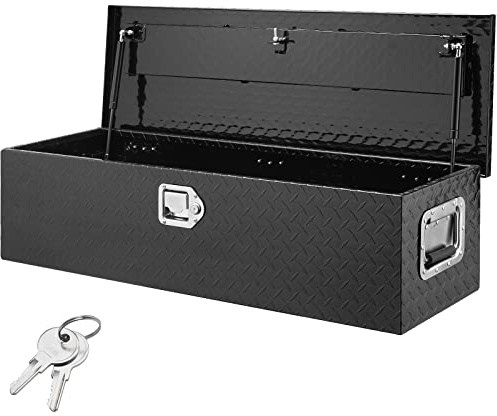VEVOR 990 x 330 x 254 mm Werkzeugkasten für LKW-Ladefläche, Abschließbar 83 L Truckbox Werkzeugbox Aufbewahrungs-Werkzeugkasten, 39 kg Tragfähigkeit Werkzeugkiste Organizer für Wohnmobil, PKW Schwarz