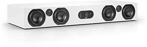 Nubert nuBoxx AS-425 max | Weiße Soundbar mit weißer Front | Stereobar für HiFi | TV-Lautsprecher belastbar bis 50 kg | Soundbase mit Klangregelung | Stereobase für Heimkino | Sounddeck