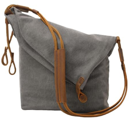 FANDARE Retro Umhängetasche Herren/Damen 13 inch Laptop Tasche Business Commuter Crossbody Bag Outdoor Reisen Große Kapazität Messenger Tasche Atmungsaktiv Leinwand