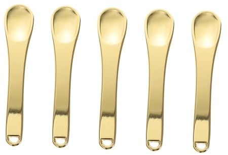 FIXOSHEE 5 Stück Teiliges Mini Kosmetikspatel aus Zinklegierung Ergonomisch Gebogen Kompakt und Rostfrei für Präzises Entnehmen von Gesichts Augencremes als Geschenk für Damen