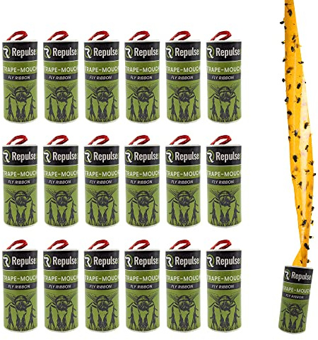 Repulseo® Fliegenfänger ✯Made in EU✯ Fliegenfalle Innenbereich Klebefalle, Fliegen Klebefalle, fliegenabwehr, Insektenfänger,Fliegenfalle umweltfreundlich,giftfrei - 16er Pack