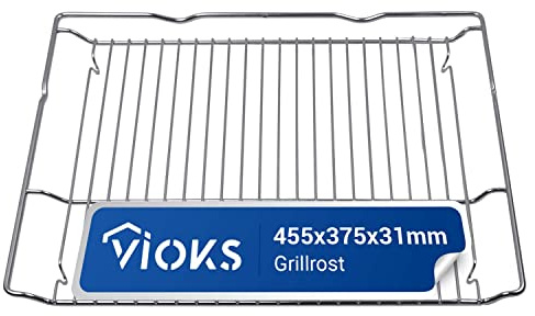 VIOKS Gitterrost für Backofen Ersatz Grillrost 455x375mm HEZ634000 für Bosch 00577170 & Grillrost Edelstahl Grillrost Backofen Rost Gitter für Ofen