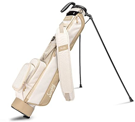 Sunday Golf Loma Tasche – leichte Golftasche mit Riemen und Ständer – einfach zu tragende Pitch n Putt Golftasche – Par 3 und Executive Kurse, 31 Zoll hoch (Geröstete Mandel)