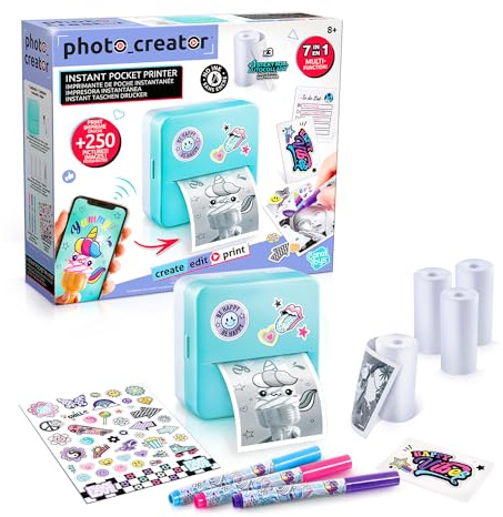 Canal Toys - Photo Creator - Taschenfotodrucker - 7-in-1 über App - Thermodruck - 4 Rollen (Davon 1 selbstklebend) - USB-C - BPA-freies Papier - +250 Bilder - Kreatives Hobby - CLK 017