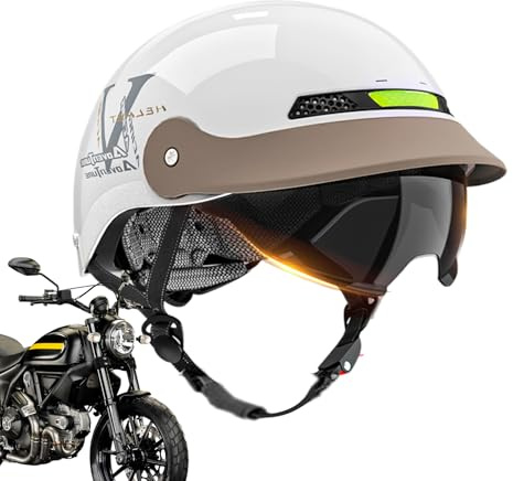 Motorrad Halbschalenhelm,Sonnenblende Skateboard Helm - Schnellverschluss Kopfschutz Für Herren Fahrrad Scooter - Cruiser Mountain Bike ATV Fahren