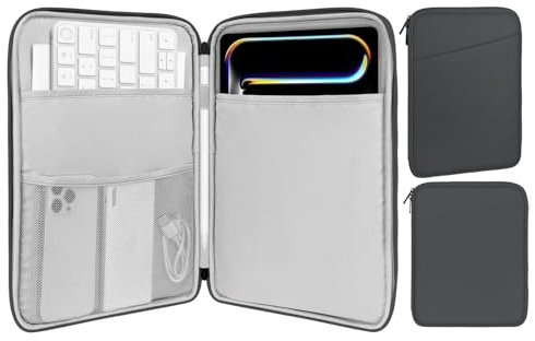 MoKo Tablet Tasche, Tablet Sleeve Tasche für 13 Zoll iPad Pro M4 2024 OLED, 13 Zoll iPad Air M2 2024, iPad Pro 12,9 M2 2022-2015, Galaxy Tab S9+/S8+ 12,4, Portfolio Tablet Tasche, Dunkel Grau2