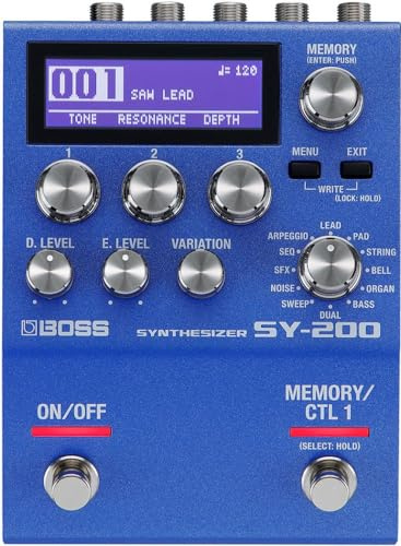 BOSS SY‑200 | Synthesizer Effektpedal | Polyphoner Gitarrensynth im 200er-Pedalformat | MIDI I/O | 128 Speicherplätze | BOSS Technologie