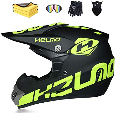 Ruiqieor Motorradhelm Kinder Cross Helme Sturzhelm Helm für Motorrad Kinderquad und Crossbike ATV Helm mit Handschuhe Maske Brille