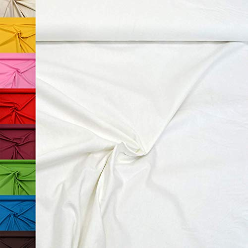 MAGAM-Stoffe Sophie Baumwollstoff Uni 100% Baumwolle Oeko-Tex Meterware 50cm (01. Weiß)