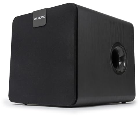 VULKKANO SUB8 Aktiver Subwoofer 8 Zoll, 80W RMS, Regelbare Frequenzweiche, Kompatibel mit jedem RCA-System, Frequenz 40Hz-250Hz
