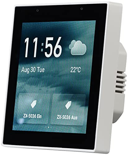 Luminea Home Control Smart Home Zentrale: Einbau-Smarthome-Zentrale, 4/10,2cm Touchscreen, WLAN, ZigBee-Gateway (ZigBee Display, Touch Monitor, PC)