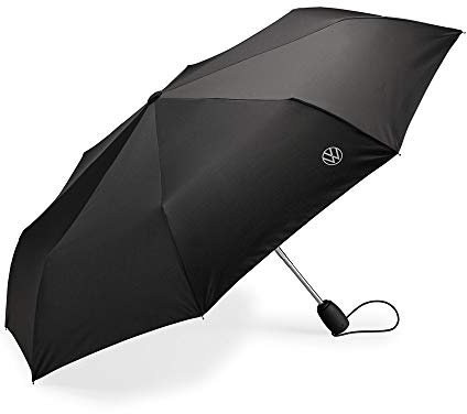 Volkswagen 000087602P Regenschirm Taschenschirm Schirm schwarz, mit neuem VW Logo