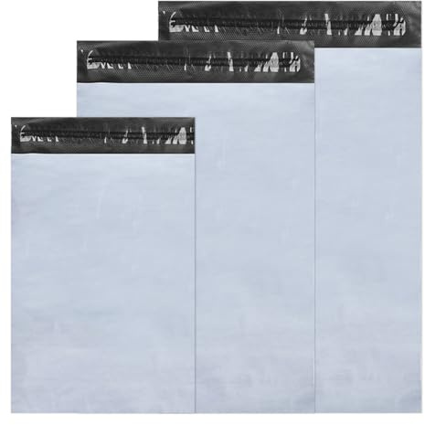 Chiluxendo 120pcs versandbeutel, versandtüten für kleidung, versandtaschen, shipping bags, verpackungsbeutel plastik, versandtasche, mit Selbstklebeverschluss, blickdicht, L/M/S 40 Stück/Größe