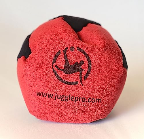 Juggle Pro Footbag RED Turtle – Handgenähter 2-Panel hackisack Ball– Aus Amara Ultra Wildleder – Gefüllt mit EPS-Kunststoffperlen – Für Freestyle Kicks & Stalls
