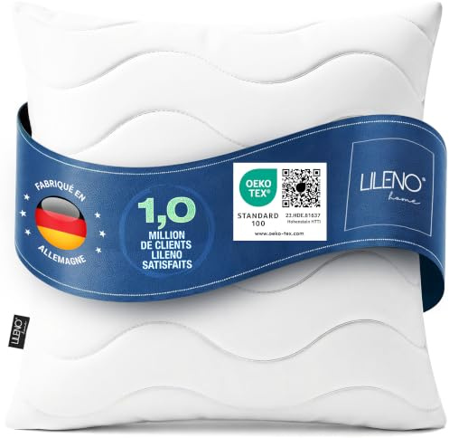 LILENO HOME Kopfkissen 80x80 (1er Set) – 95°C waschbar, Ökotex 100 | Made in Germany – Kissen 80x80 anpassbar für idealen Schlaf – Schlafkissen, Bettkissen, Polster, Pillow