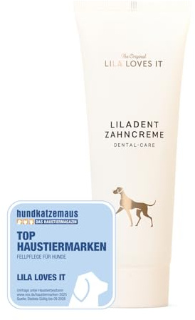 Zahncreme für Hunde – natürliche Zahnreinigung mit Kokosöl, Kurkuma & Papaya-Extrakt, sanft & effektiv, bei Zahnbelag, Zahnstein & Mundgeruch, LILADENT von LILA LOVES IT, 75 ml