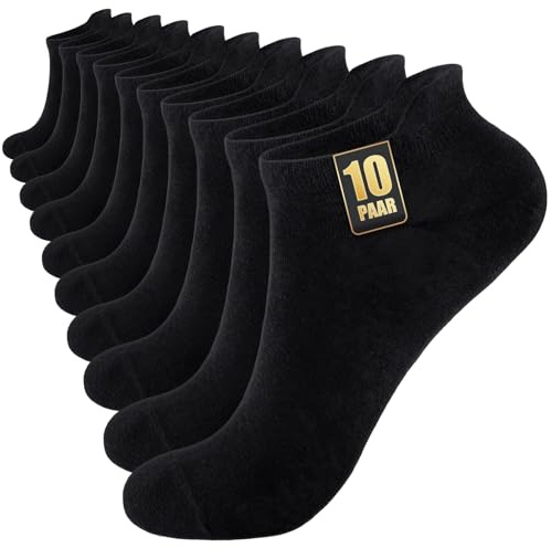 SockWaddles 10/20 Paar Sneaker Socken Herren Damen, Anti Schweiß Kurze Socken, Baumwolle Sportsocken, Atmungsaktive Laufsocken Unisex Schwarz Weiß Grau