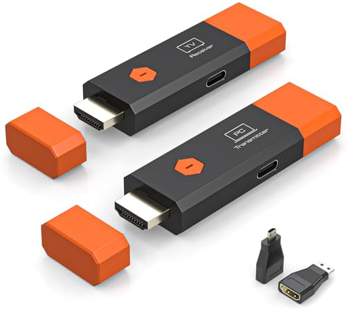 Wireless HDMI Sender & Empfänger 4K120Hz – 4K Decoding, Dual Band 5.8G Übertragung bis 150 m, bis zu 1 Empfänger, LED Display, Plug&Play für Laptop/PC/PS5/Kamera, 4K Adapter mit EDID-Emulation (1PCS)