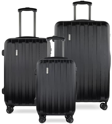 bugatti Lima 2.0 Hard Case Trolley Set S/M/L Schwarz 4 Rollen ABS TSA-Schloss