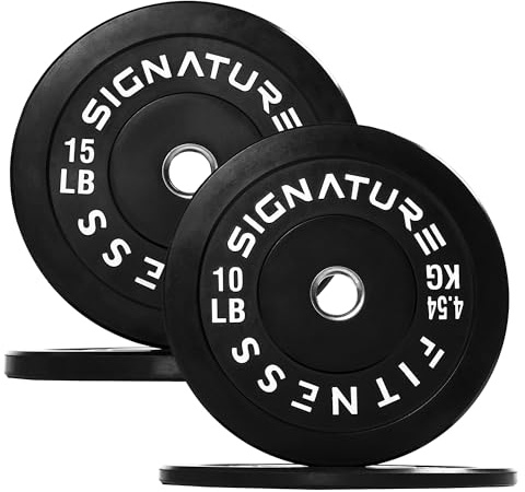 Fitvids Bumper Plate Olympische Hantelscheiben mit Stahlnabe, 5,1 cm, 22-kg-Set (2 x 4,5 kg, 2 x 6,8 kg), Gummi
