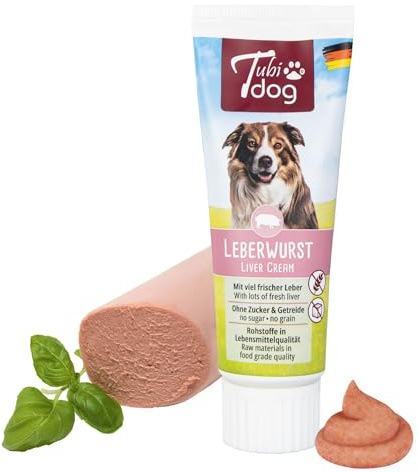 Tubidog Leberwurst 3 x 75g | spezielle, hundegerechte Leberwurst, als Leckerchen geeignet, Tablettenversteck, Belohnung