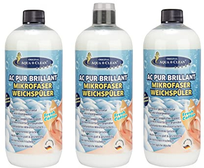 AQUA CLEAN PUR Brillant Weichspüler für Mikrofaser 3x 1l Fresh Cotton