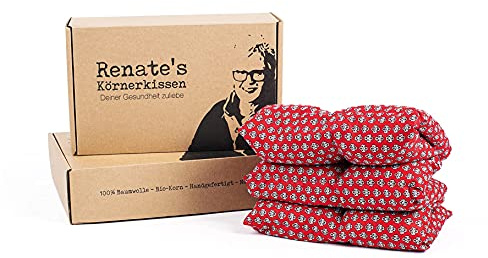 Renate's Körnerkissen XL Wärmekissen Rücken, 60x40cm | Bio-Weizen, Mikrowelle & Kühlung, 100% Baumwolle, Wärme- & Kältetherapie, Geschenkidee