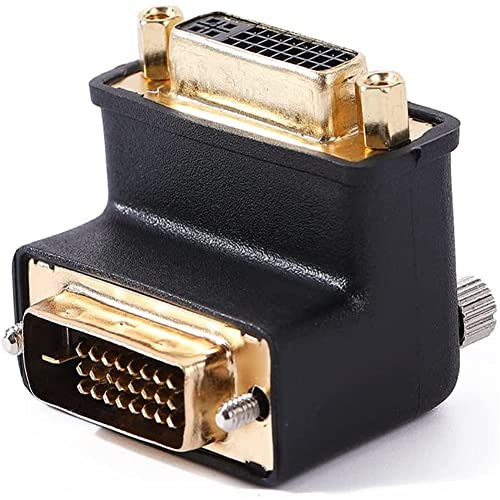 DTECH DVI-I Buchse auf DVI-D Stecker Rechtwinkliger Adapter | DVI-Anschluss 90 Grad auf kleinem Raum installiert