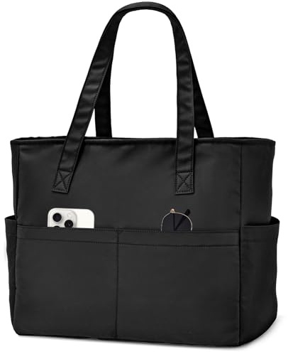 oscaurt Tote Bag Shopper Tasche Damen Laptoptasche Wasserdicht Arbeitstasche Damen mit 17 Zoll Laptopfach Faltbar Handtasche Strandtasche Sporttasche für Frauen