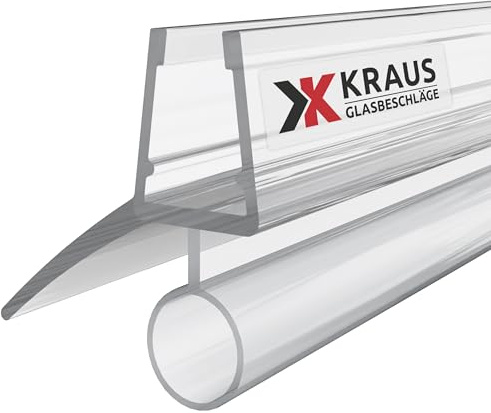 KRAUS® Duschtürdichtung [1m] für 6-8mm Glas - Duschdichtung für waagerechte Montage [DD-13] für Bodenschwelle - Transparente Duschdichtungen für Duschtüren