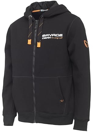 Savage Gear Urban Zip Hoodie - Strapazierfähiges Sweatshirt aus Schwerer Baumwolle/Polyester für Angler, Fischer, Jäger und Camper - weiches, gebürstetes Fleece, große Fronttaschen XL