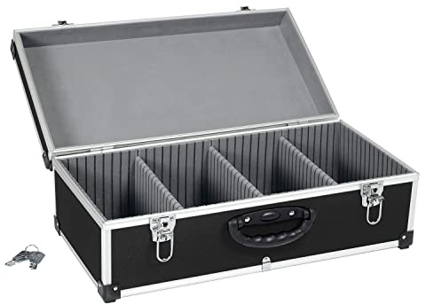 anndora CD Koffer für 80 Standard CD Cases - 56,5 x 29 x 18,5 cm - Schwarz