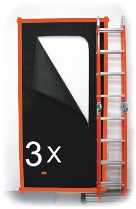 SafeCore Staubschutztür 220x110 cm 3er-Set, doppelseitiger Reißverschluss | Polypropylen-Vliesstoff, staubdicht, Renovierung Baustelle, flexible Bautür, beidseitiger Zugang