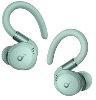 soundcore von Anker Sport X20, kabellose Workout Kopfhörer, drehbare und ausziehbare Ohrhaken, Geräuschunterdrückung, tiefer Bass, IP68 wasserdicht, schweißfest, staubdicht, 48h Play, Sport Kopfhörer