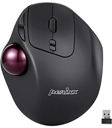 Perixx PERIMICE-717 Kabellose Programmierbare Trackball Maus - 34mm Trackball - 400/1000 DPI - 7 Tasten (5 Programmierbar)