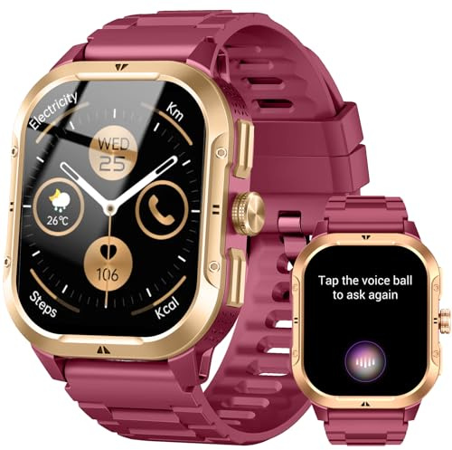 Jugeman Militär Smartwatch Herren Damen, 2,06 HD Smart Watch mit GPS, 110+ Sportmodi, Sportuhr mit Schrittzähler Herzfrequenz Schlafmonitor, IP68 Wasserdicht, für Android und iOS