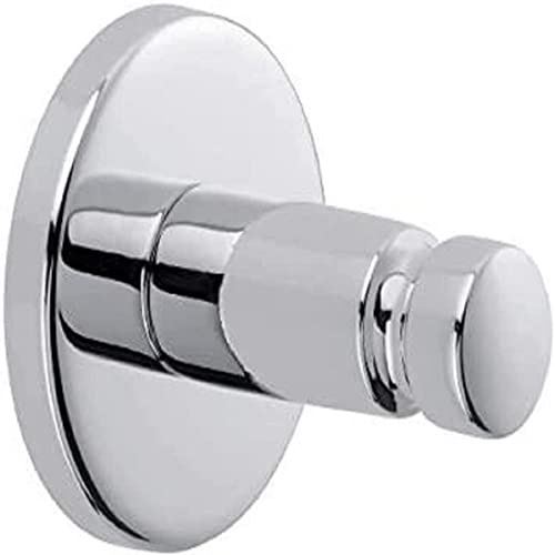 tesa SMOOZ Klebehaken - 37 mm x 37 mm x 37 mm | Runder Bad-Haken zur Wandbefestigung ohne Bohren - aus verchromtem Metall - inkl. Klebelösung